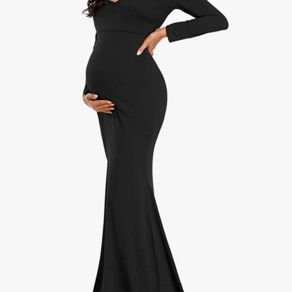 Elegant Black Maternity Dress